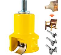 VEVOR Tenon Cutter, 1.5" / 38 mm Diameter, Premium Aluminum & Steel Log Furniture Cutter, with Dual Curved Blades & Button Screws Home Master Kit, Commercial Woodworking Tool for Home Beginner DIY