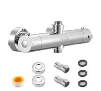 VEVOR Thermostatic Shower Faucet Valve, 38℃ Secure Lock Thermostatic Mixing Valve, Hot Cold Water Showering Faucet Temperature Control Valves with Consistent Water Temperature for Bathroom, RV, Camper