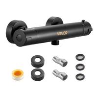 VEVOR Thermostatic Shower Faucet Valve, 38℃ Secure Lock Thermostatic Shower Valve Trim Kit, Hot Cold Water Showering Faucet Temperature Control Valves with Electrophoretic Coating for Bathroom, RV
