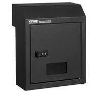 VEVOR Through The Door Key Drop Box, Heavy Duty Steel Through the Door Mailbox with 12" Combination Lock, Mail Drop Box, Black