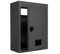 VEVOR Through The Wall Drop Box, Heavy Duty Steel Through the Wall Mailbox with 2.8-7.9" 13" Combination Lock, 12.5x6.3x16.9" Mail Drop Box, Black