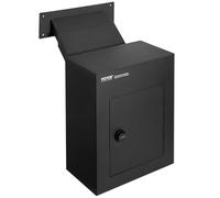 VEVOR Through The Wall Drop Box, Heavy Duty Steel Through the Wall Mailbox with 2.8-7.9" 13" Combination Lock, 13x7x17" Mail Drop Box, Black