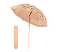 VEVOR Tiki Umbrella, 6 ft Thatched Patio Umbrella with Tilt, Hawaiian Style Beach Parasol with Durable PP Thatch and 8 Metal Ribs, Grass Pool Umbrellas for Beach, Patio, Poolside, Backyard & Garden