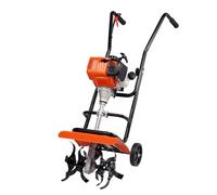 VEVOR Tiller Cultivator Gas Powered, 38CC 4-Stroke Garden Cultivator, Tiller with 4 Steel Adjustable Front Tines for Lawn, Garden and Field Soil Cultivation