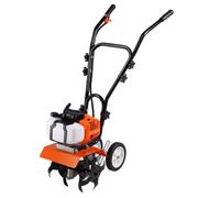 VEVOR Tiller Cultivator Gas Powered, 43CC 2-Stroke Garden Cultivator, Tiller with 4 Steel Adjustable Front Tines for Lawn, Garden and Field Soil Culti
