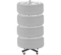 VEVOR Tire Rack with Wheels, Heavy-Duty Steel Tire Tree Stand for 4 Tires with Rims, Space-Saving & Mobile Tyre Holder for Tires up to 225mm Wide, Max 220LBS Load Capacity, Ideal for Garage Workshop