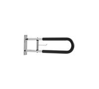 VEVOR Toilet Safety Rail, 30 Inch U-Shaped Handicap Grab Bar, Foldable Senior Safety Pole, Flip Up Toilet Grab Bars with Anti-Slip Handle, 300 Lbs Load Capacity Security Handrail with Paper Holder