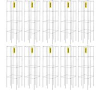 VEVOR Tomato Cages, 11.8" x 11.8" x 46.1", 10 Packs Square Plant Support Cages, Silver PVC-Coated Steel Tomato Towers for Climbing Vegetables, Plants,