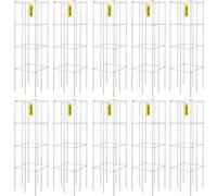 VEVOR Tomato Cages, 11.8" x 11.8" x 46.1", 10 Packs Square Plant Support Cages, Silver PVC-Coated Steel Tomato Towers for Climbing Vegetables, Plants, Flowers, Fruits