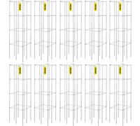 VEVOR Tomato Cages, 11.8" x 11.8" x 46.1", 5 Packs Square Plant Support Cages, Green PVC-Coated Steel Tomato Towers for Climbing Vegetables, Plants,