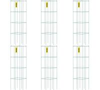 VEVOR Tomato Cages, 14.6" x 14.6" x 39.4", 6 Packs Square Plant Support Cages, Green PVC-Coated Steel Tomato Towers for Climbing Vegetables, Plants, Flowers, Fruits