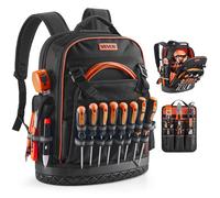 VEVOR Tool Backpack 45-65 Pockets Splash-resistant Jobsite Pack for Electrician