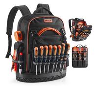 VEVOR Tool Backpack 64 Pockets Tear-resistant Jobsite Backpack for Electrician