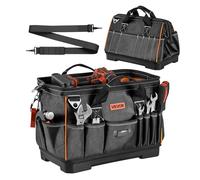 VEVOR Tool Bag 410mm, 33 Pockets, Portable Tool Organizer with Wide Zipper Opening, Adjustable Shoulder Strap, Hard Water Resistant Base, Ideal for DIY and Construction Site