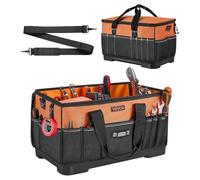 VEVOR Tool Bag 485mm 33 Pockets Portable Tool Organizer with Hard Plastic Base, Water Resistant, Adjustable Shoulder Strap and Comdo Handle, Ideal for DIY and Construction Site