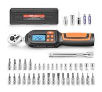 VEVOR Torque Wrench Set, 0.2" Drive, 42-Piece Digital Torque Wrench, 4 Units, Accuracy ± 2%, LCD Display, with Buzzer and LED Indicator, with Sockets, Bits