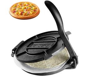 VEVOR Tortilla Press, 10 Inch Tortilla and Roti Maker, Cast Iron Heavy Duty Tortilladora Press, Pre-Seasoned Pataconera Maker with 100 Pcs Parchment Paper, Dough Maker for Flour Tortilla, Tawa, Silver