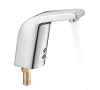 VEVOR Touchless Bathroom Sink Faucet, Automatic Motion Sensor Restroom Toilet Faucet Cold Water with Single Hole, Battery Operated for 9.5 mm Pipe Commercial Lavatory,Chrome Plated Silver