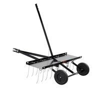 VEVOR Tow Behind Dethatcher, 40-inch Tow Dethatcher with 20 Spring Steel Tines, Lawn Dethatcher Rake for ATV or Mower, Tow Behind Lawn Rake with Lift Handle for Garden Farm Grass