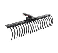 VEVOR Tow Behind Landscape Rake, 60" Tow Dethatcher with 21 Steel Coil Tines, Lawn Dethatcher Rake Attaches to 48" or 60" Toolbars and 3-point Suspension Systems, for Leaves, Pine Needles, and Grass