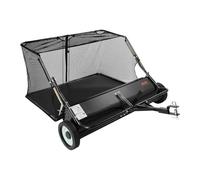VEVOR Tow Behind Lawn Sweeper, 48 in Pull Behind Yard Sweeper, 26 cu. ft Hopper Bag Capacity, Leaf & Grass Collector with Dumping Rope, Adjustable Sweeping Height, Garden Sweepers for Lawn Farm