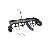 VEVOR Tow Behind Plug Aerator, 48-Inch Tow Behind Lawn Plug Aerator with Universal Hitch, Pull Behind Aerator with Iron Spikes Alternately Arranged, L