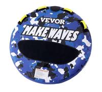 VEVOR Towable Tube for Boating, 1-2 Riders Inflatable Boat Tubes and Towables, 340 lbs, 51.8" Round Water Sport Towable Tube for Boat to Pull, Full Nylon Cover, EVA Grab Handles and Speed Safety Valve