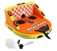 VEVOR Towable Tube for Boating, 1-2 Riders Inflatable Towable Tubes with Deck Seats and Backrest, 340 lbs Water Sport Tube for Boat to Pull, Full Nylo