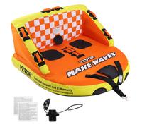 VEVOR Towable Tube for Boating, 1-2 Riders Inflatable Towable Tubes with Deck Seats and Backrest, 340 lbs Water Sport Tube for Boat to Pull, Full