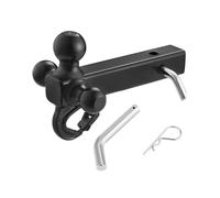 VEVOR Trailer Hitch, Tri-Ball Mount with Hook & Pin, Trailer Ball Size 1-7/8", 2" and 2-5/16", Fit 2-Inch Hitch Receiver, Max 10,000 lbs Ball Hitch, Towing Hitch for RVs, SUVs, ATVs, and Trucks, Black