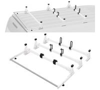 VEVOR Trailer Ladder Rack, 54" 3 Crossbars Ladder Roof Rack, Heavy-duty Steel Van Roof Rack, 800 lbs Capacity Van Ladder Rack with Cargo Roller and St