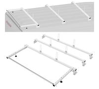 VEVOR Trailer Ladder Rack, 56" 3 Crossbars Ladder Roof Rack, Heavy-duty Steel Van Roof Ladder Rack, 90 kg Capacity Each Bar Van Ladder Rack with Cargo Roller, Fit for Ford Transit Custom 2013-2024