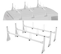 VEVOR Trailer Ladder Rack, 59" Adjustable Roof Rack, 3 Crossbars Van Roof Ladder Rack with Straps, 800 lbs Capacity Steel, Fit for Chevrolet Express 1500 2500 3500/ Ford E150 E250 E350/ GMC Savana