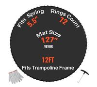 VEVOR Replacement Trampoline Mat Fits 12ft Frame 72 V-Rings 5.5" Spring Length