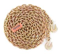 VEVOR Transport Binder Chain, 4900 lbs Working Load Limit, 5/16'' x 20' G80 Tow Chain Tie Down with Grab Hooks, DOT Certified, Galvanized Coating Manganese Steel for Dock Factory Construction Site