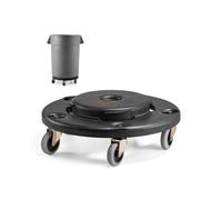 VEVOR Trash Can Dolly Fit 20 32 44 55 Gallon Containers Round Trash Can Roller Base with 4 Lockable Wheels 500lbs Weight Capacity Heavy Duty Ba
