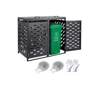 VEVOR Trash Can Storage Garbage Can Storage Shed 2 x 52.79 Gal with Chain Lid