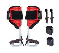 VEVOR Tree Climbing Spikes, 1 Pair Aluminum Climbing Spurs, 350lbs Load Capacity Tree Climbing Gear with Straps and Spike Protectors, Arborist Equipment for Climbers, Hunting, Fruit Picking, Red
