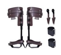 VEVOR Tree Climbing Spikes, 1 Pair Alloy Steel Climbing Spurs, 350lbs Load Capacity Tree Climbing Gear with Straps and Spike Protectors, Arborist Equipment for Climbers, Hunting, Fruit Picking, Brown