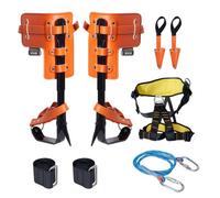 VEVOR Tree Climbing Spikes Set, 1 Pair Alloy Steel Climbing Spurs with Safety Rope and Safety Harness, 350lbs Load Capacity Tree Climbing Gear, Arbori