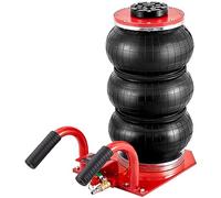 VEVOR Air Jack, 3 Ton/6600 lbs Triple Bag Air Jack, Airbag Jack with Six Steel Pipes, Lift up to 17.7 inch/450 mm, 3-5 s Fast Lifting Pneumatic Jack, with Side Handles for Car, Garage, Repair (Red)