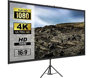 VEVOR Tripod Projector Screen with Stand 70 inch 16:9 4K HD Projection Screen Stand Wrinkle-Free Height Adjustable Portable Screen for Projector Indoor & Outdoor for Movie, Home Cinema, Gaming, Office
