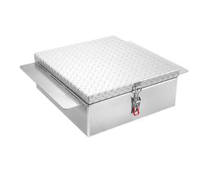 VEVOR Truck Bed Tool Box, Heavy Duty Aluminum Tool Box with Diamond Plate, Storage Toolbox Chest Organizer Supports up to 100 kg, Ideal for Pickup, Truck Bed, RV, Trailer, 770 x 610 x 230 mm, Silver