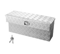 VEVOR Truck Bed Tool Box, Heavy Duty Aluminum Tool Box with Tread Patterns, Storage Toolbox Chest Organizer with Lock and Key, Ideal for Pickup, Truck Bed, RV, Trailer, 864 x 305 x 390 mm, Silver