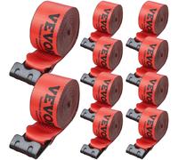 VEVOR Truck Straps Winch Straps 4" x 30' with Flat Hook for Towing 10 Pack Red