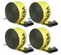 VEVOR Truck Straps Winch Straps 4" x 30' with Flat Hook for Towing 4 Pack Yellow