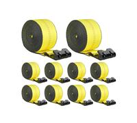 VEVOR Winch Straps, 4" x 40', 6000 lbs Load Capacity, 18000 lbs Break Strength, Truck Straps with Flat Hook, Flatbed Tie Downs Cargo Control for Trail