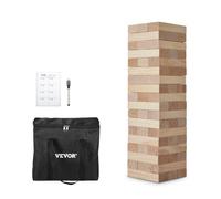VEVOR Tumbling Timber Toy, 54 Blocks Medium Tumble Tower Blocks Game, Pine Wood Tumbling Tower Game with Carry Bag and Scoreboard, Wooden Stacking Gam