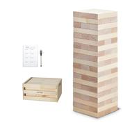 VEVOR Tumbling Timber Toy, 60 Blocks Giant Tumble Tower Blocks Game, Pine Wood Tumbling Tower Game with Storage Crate and Scoreboard, Wooden Stacking Game, Tumble Tower Family Games for Indoor/Outdoor
