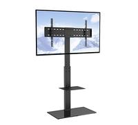 VEVOR TV Stand Mount, Swivel Tall TV Stand for 32 to 85 inch TVs, Height Adjustable Portable Floor TV Rack with Tempered Glass Base for Bedroom, Living Room
